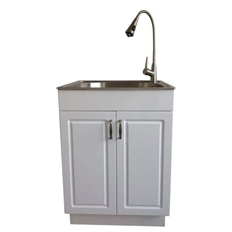 stainless steel laundry sink and cabinet|utility sink cabinet all one.